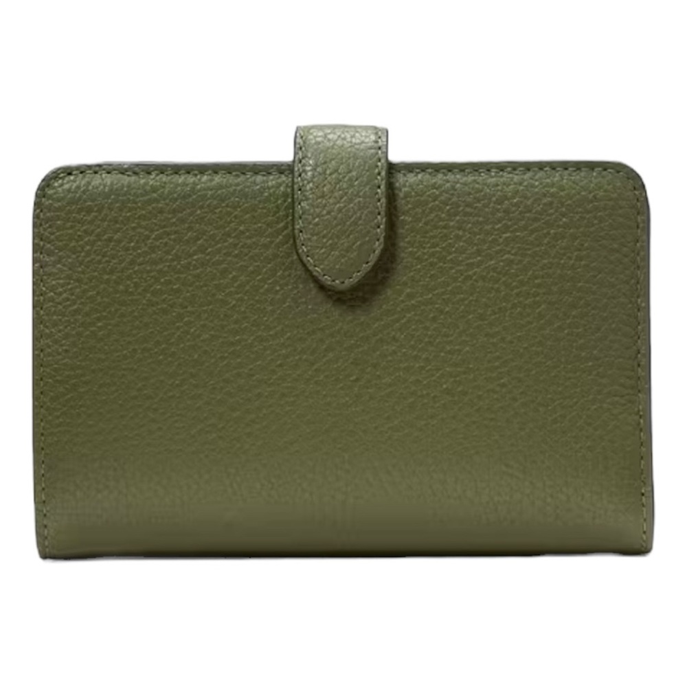 Kate Spade New Lena Enchanted Green Pebbled Leather Medium Bifold Wallet - Picture 2 of 8